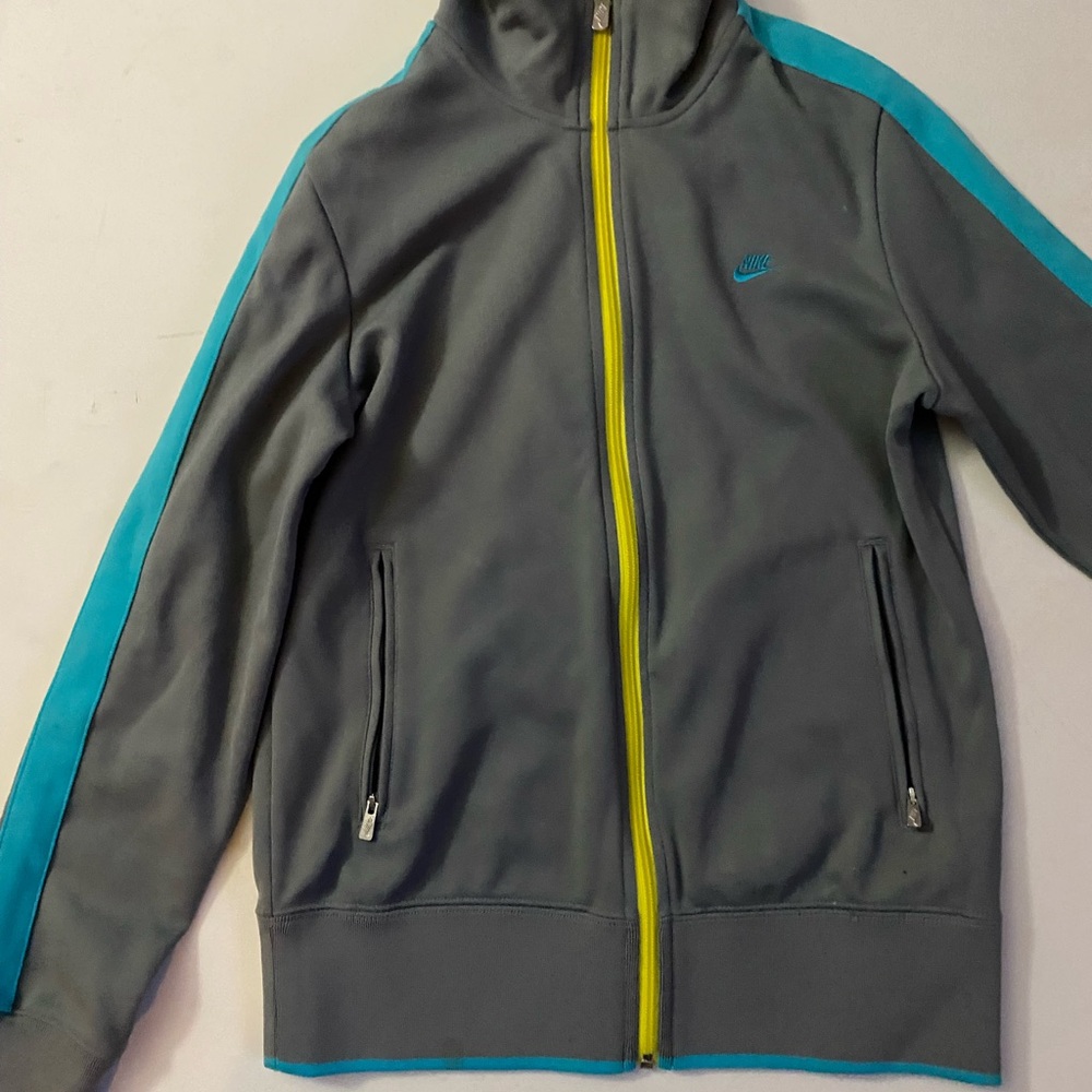 Nike Gray and Blue Women's Sweater